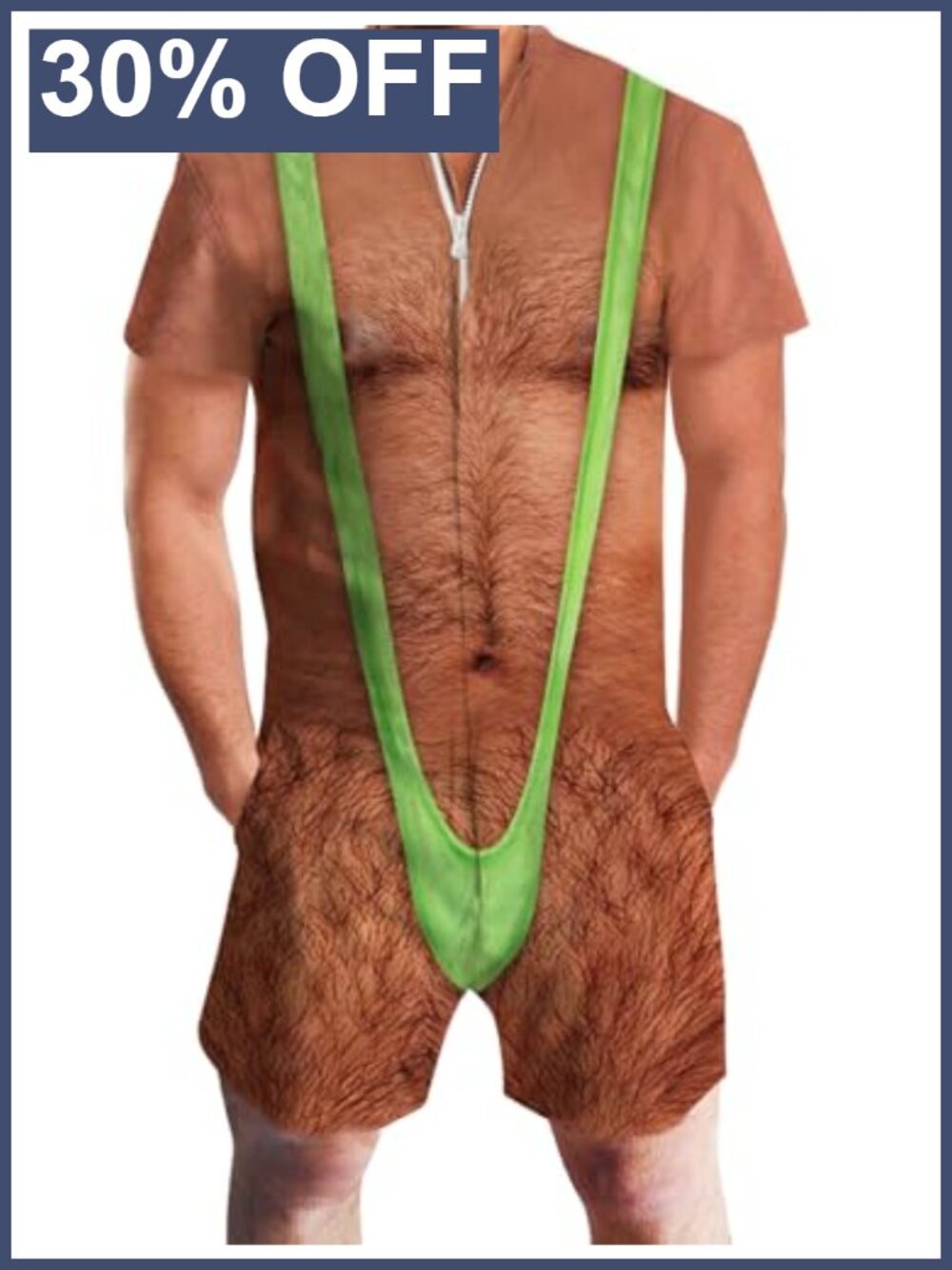 Mens Romper One Piece Short Sleeve Zipper Closure Casual Beach Vacation